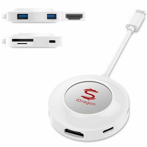 Adaptor HDMI iUni iDragon USB C Dock, compatibil cu Samsung Galaxy S8